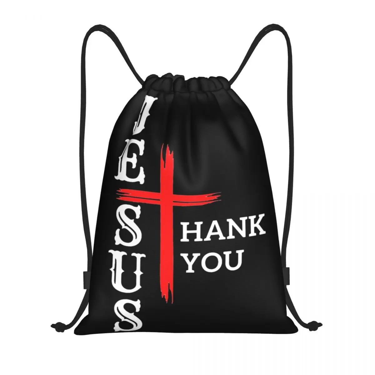 

Christian Christianity Christianism The Cross Drawstring Backpack Sports Gym Sackpack Thank You Jesus String Bag for Hiking