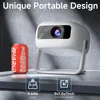 [360°Adjustable Stand] Mini Projector with WiFi and Bluetooth: Electric Focus & Auto Keystone 1080p Supported, 15000L 6