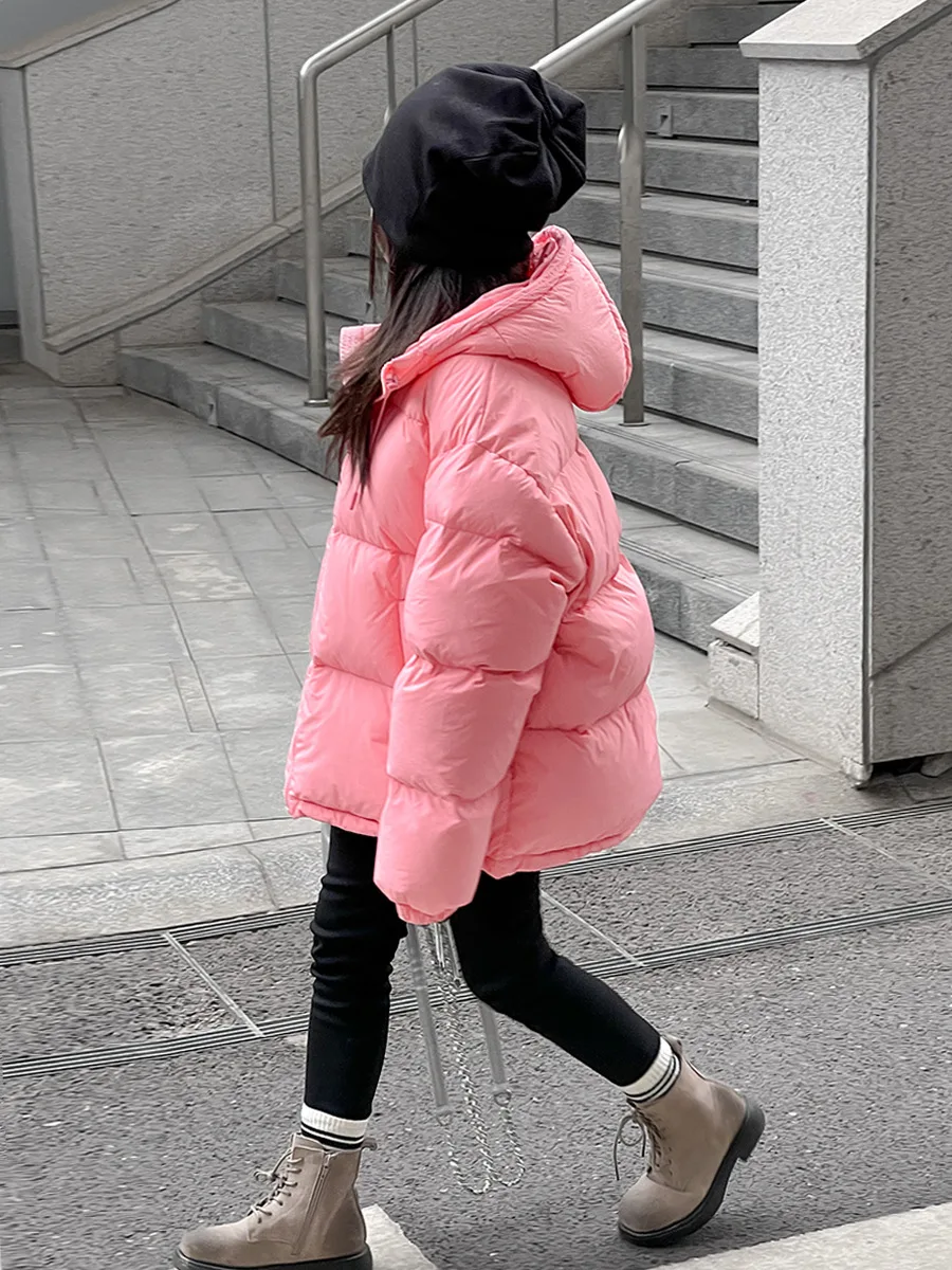 Warm White Duck Down Jacket For Toddler Girl Winter Short Clothes Children Outerwear Parka Kids Cute Coat Snowsuit XMP481