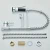 Chrome Brass Kitchen Sink Faucet Pull Down Hot and Cold Water Mixer2 Mode Tap with Dual Spout 360 Rotation Flexible Deck Mounted 6