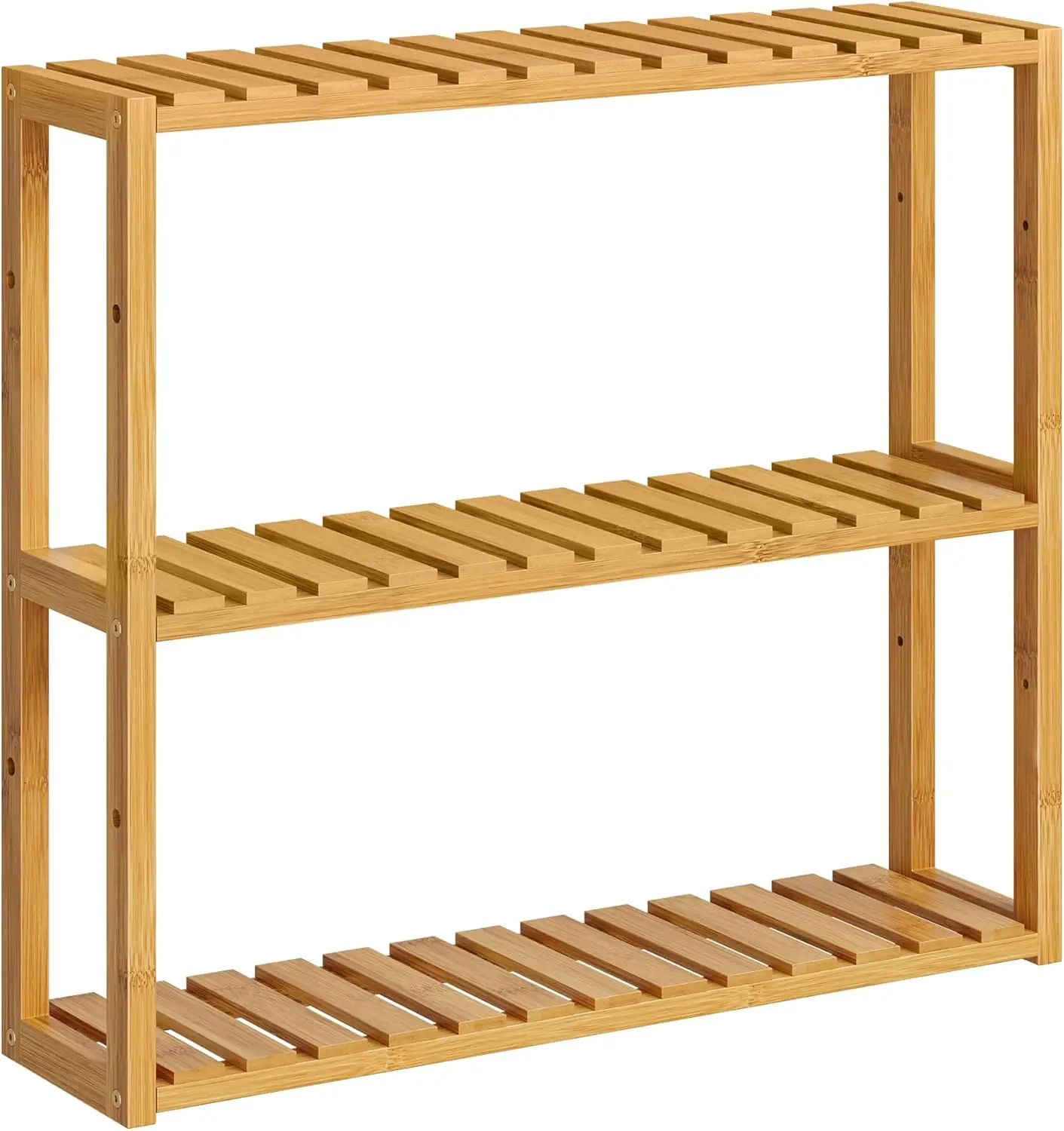 Bamboo Bathroom Shelf, 3-Tier Adjustable Plants Rack, Wall-Mounted or Stand, in the Living Room, Balcony, Kitchen 2