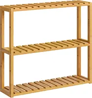 Bamboo Bathroom Shelf, 3-Tier Adjustable Plants Rack, Wall-Mounted or Stand, in the Living Room, Balcony, Kitchen 2