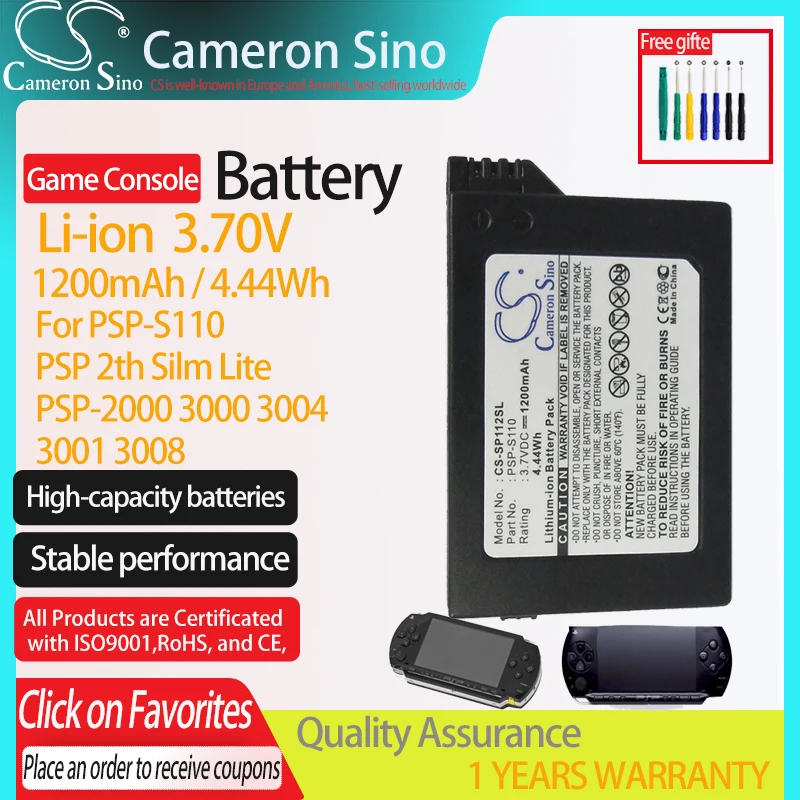  Cameron Sino Batería para Sony PSP-2000 (1200mAh) : Videojuegos