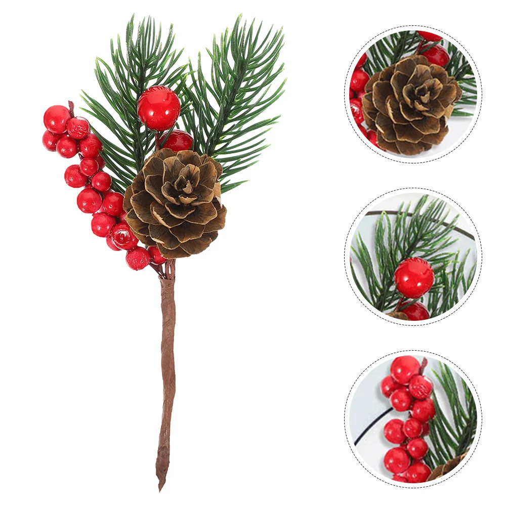 

12pcs Christmas Red Berries Artificial Berry Picks Holiday Berries Pine Cone Picks Decors