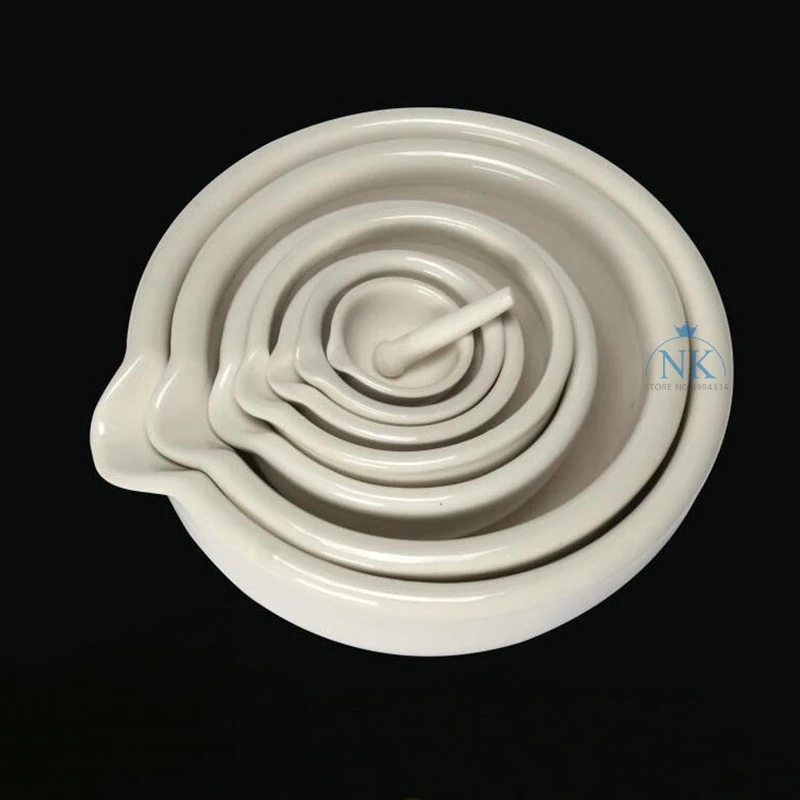 1PCS DIA 60mm 80mm 100mm 130mm 160mm Lab Porcelain Mortar and Pestle White Mixing Grinding Bowl Set