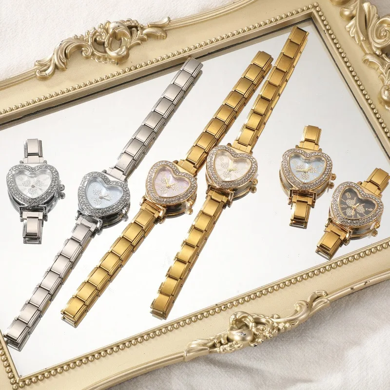 Zircon Watch High Quality Stainless Steel Watch Women Mens 9MM