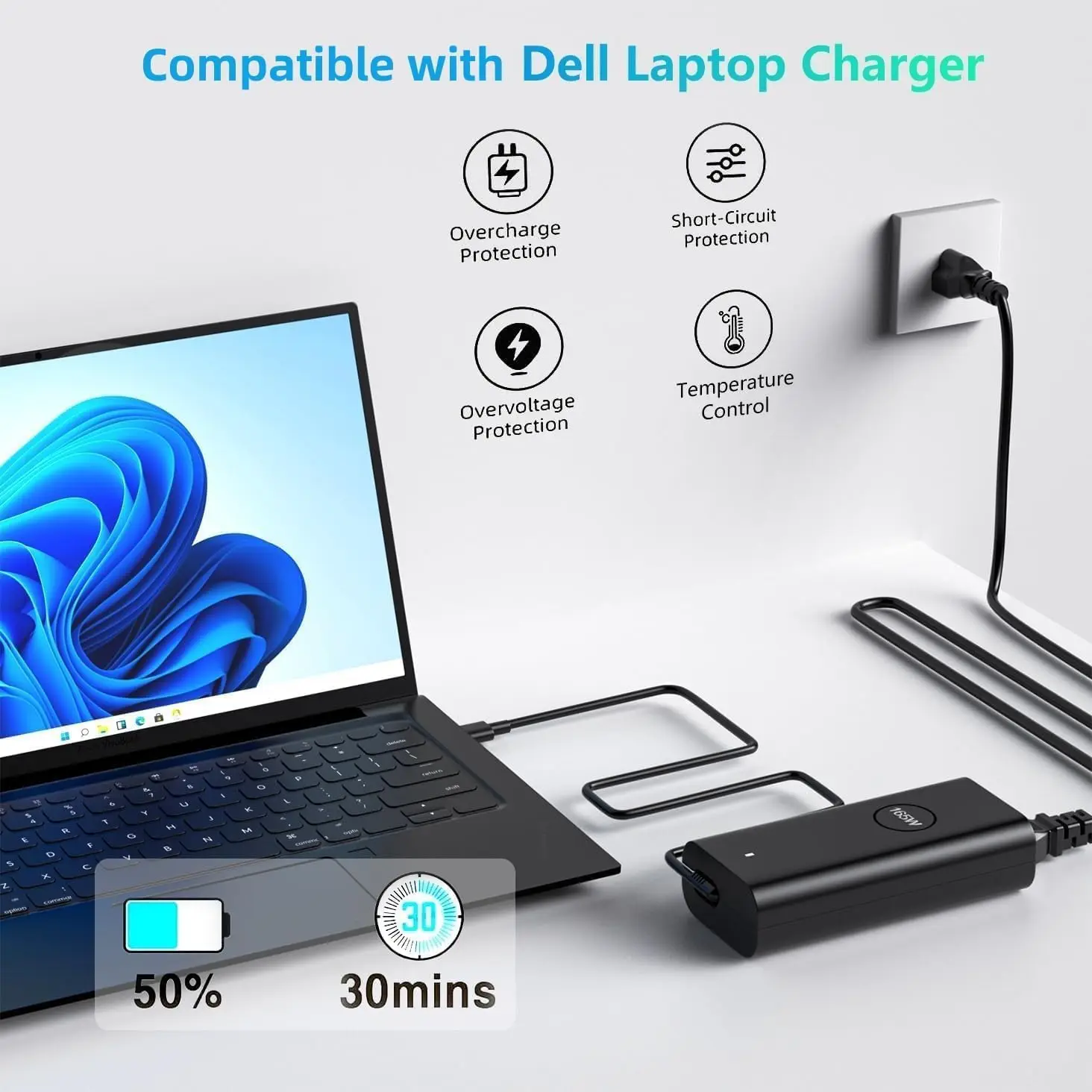 165W USB/Type C 노트북 전원 어댑터 충전기 (델 프리시전5680 5690 3581 XPS17 15 9730 9720 프로 맥스16 18 래티튜드 7640 5440 호환)