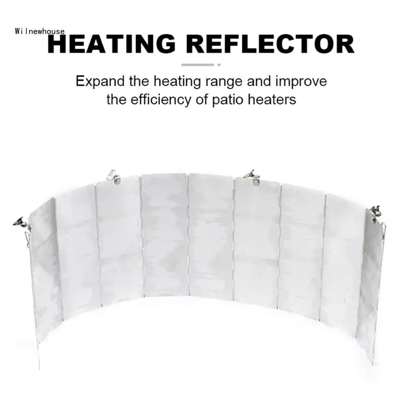 Heater Reflector Shield Heat Focusing Reflector for Round Natural Gas Propane Outdoor Patio Heaters Foldable Heater Dropship