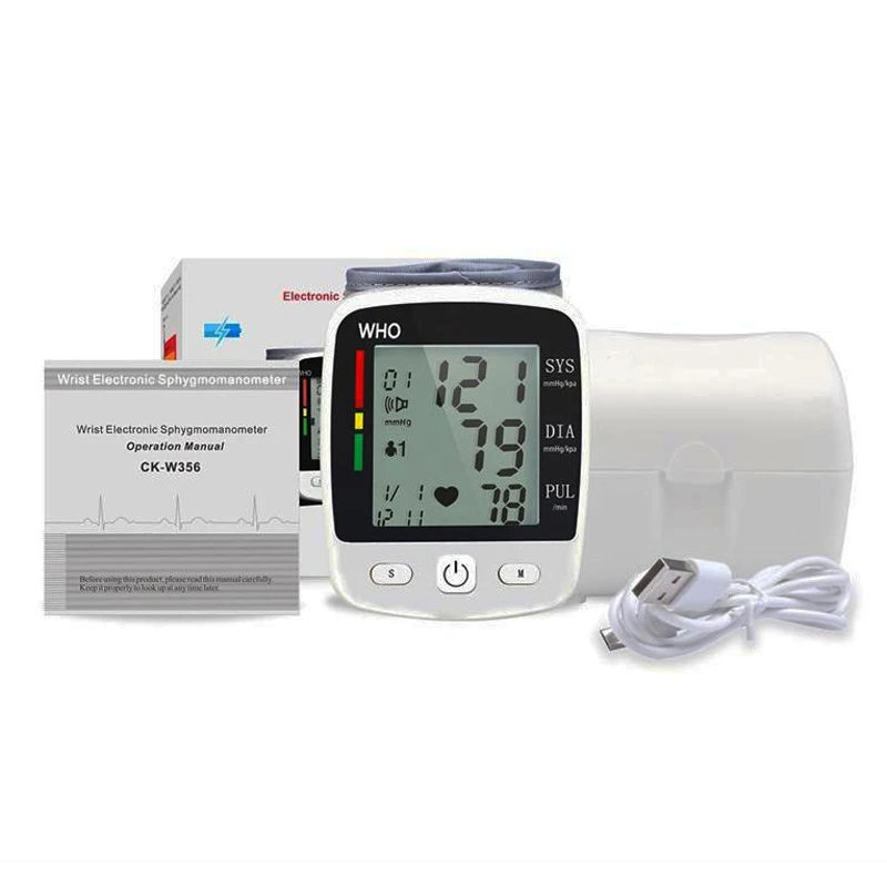 Wrist Cuff  Blood Pressure Monitor Electronic Sphygmomanometer Rechargeable Digital Tensiometer Large Screen Friendly to Elderly 4