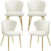 Velvet Dining Chairs Set of 4, Modern Upholstered Dining Chair with Golden Metal Legs, Dining Chairs for Kitchen, Living Room 1