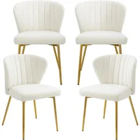 Velvet Dining Chairs Set of 4, Modern Upholstered Dining Chair with Golden Metal Legs, Dining Chairs for Kitchen, Living Room 1