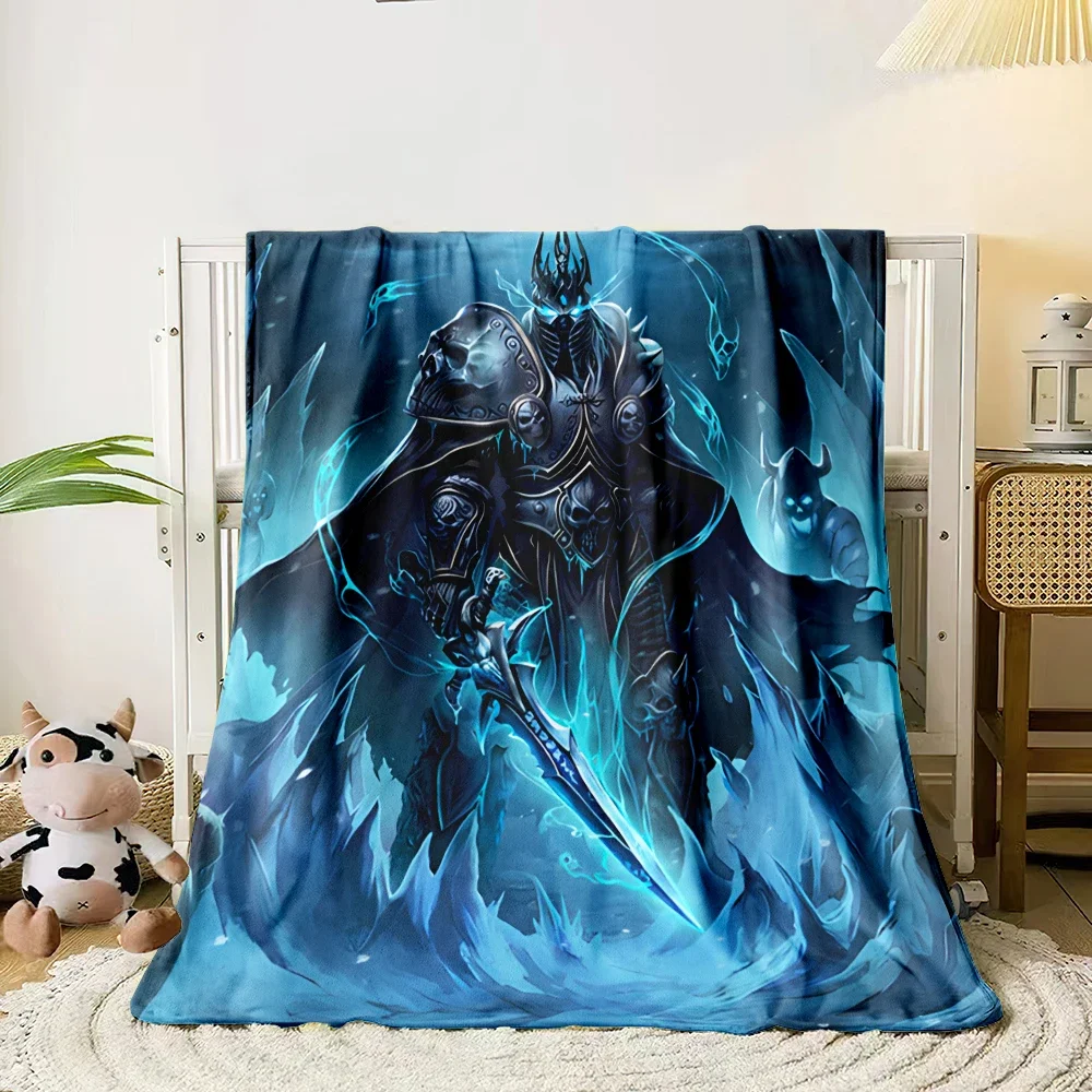 World of Warcraft HD Printed Blankets. Oversized  Sofa Bed Cover Soft and Hairy Blanket Soft Warm Flannel Throw Blankets Gift 4