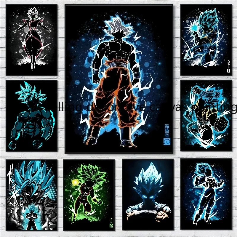 高品質のドラゴンボールZ,スーパーサイヤ人,悟空,ベジータの絵が