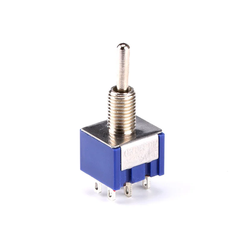 

10PCS Mini MTS-203 ON--OFF-ON 6PIN Six Feet Three Gears Toggle Switch SPDT 6A 125VAC Miniature Rocker Switch Blue