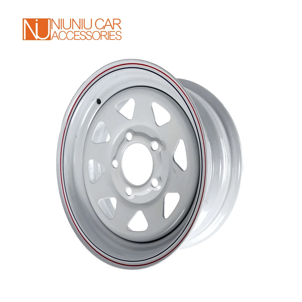 15 Inch X 6J White Spoke Trailer Rim 5 -114.3 Car Bolt Pattern Caravan Boat RV Parts Accessories