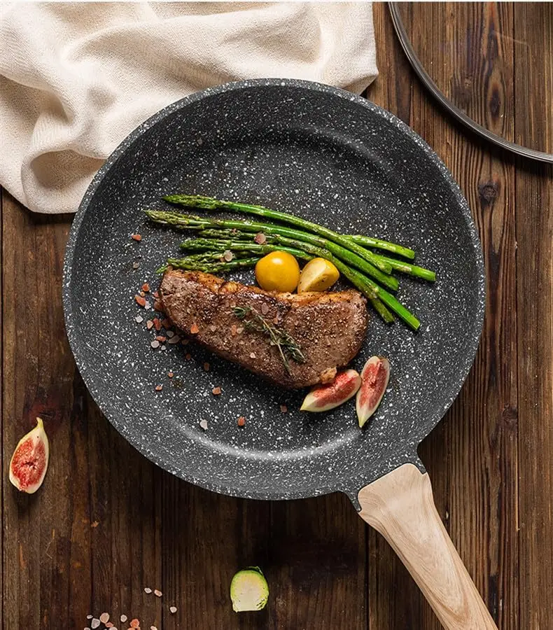 Frying Pan Skillets 3-Piece Set 8/9.5/11 inch, Granite Coating Omelette Pan, 100% PFOA free Cookware Pan, Non Stick Sto 5