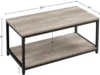 39.5" 2-Tier Coffee Table with Storage Shelve, Industrial Gray Coffee Table, Easy Assembly, Wooden Coffee Table 3
