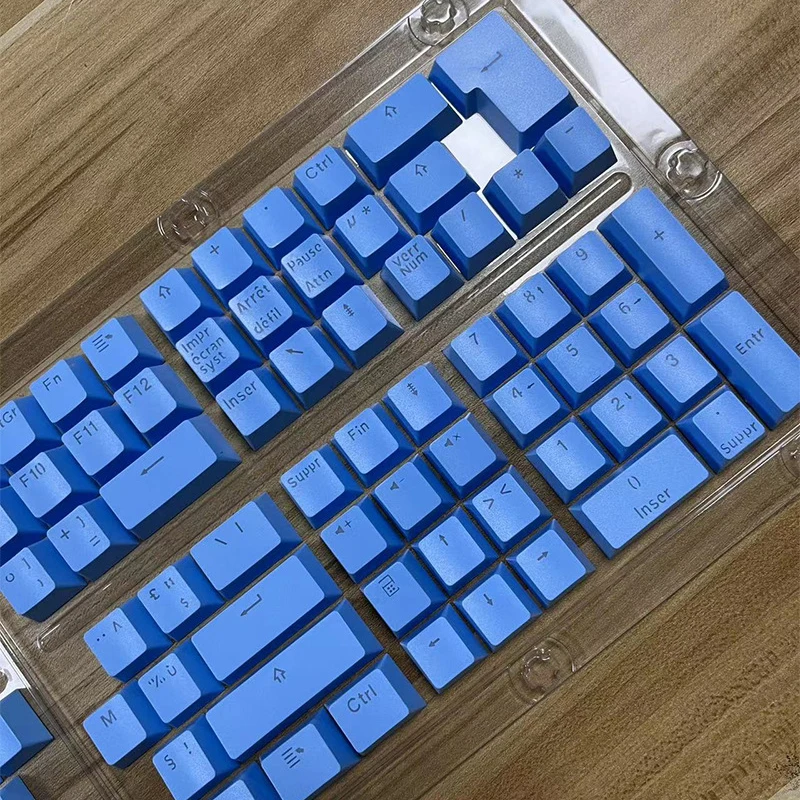 기계식 키보드용 프렌치 키캡, MX 스위치와 호환 가능, 더블 샷 지지대 LED 조명, 프랑스 키캡, AZERTY