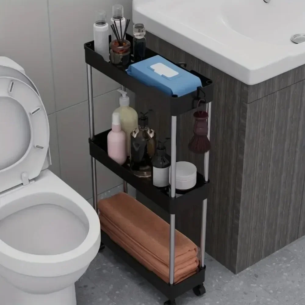 Push Trolley Shelf Floor Multi-layer Bathroom Bathroom Crevice Living Room Storage Trolley Kitchen Crevice Shelf 2