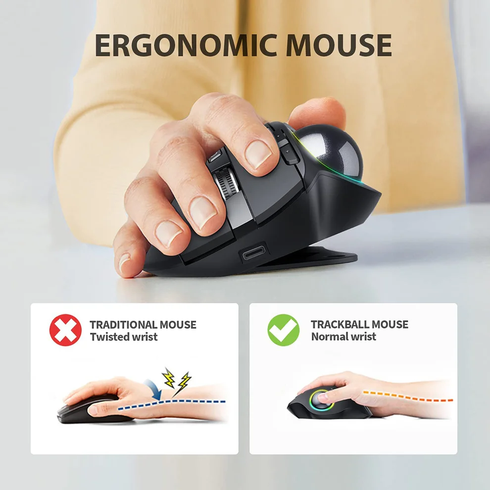 Logitech MX Ergo Trackball, Souris Ergonomique S…