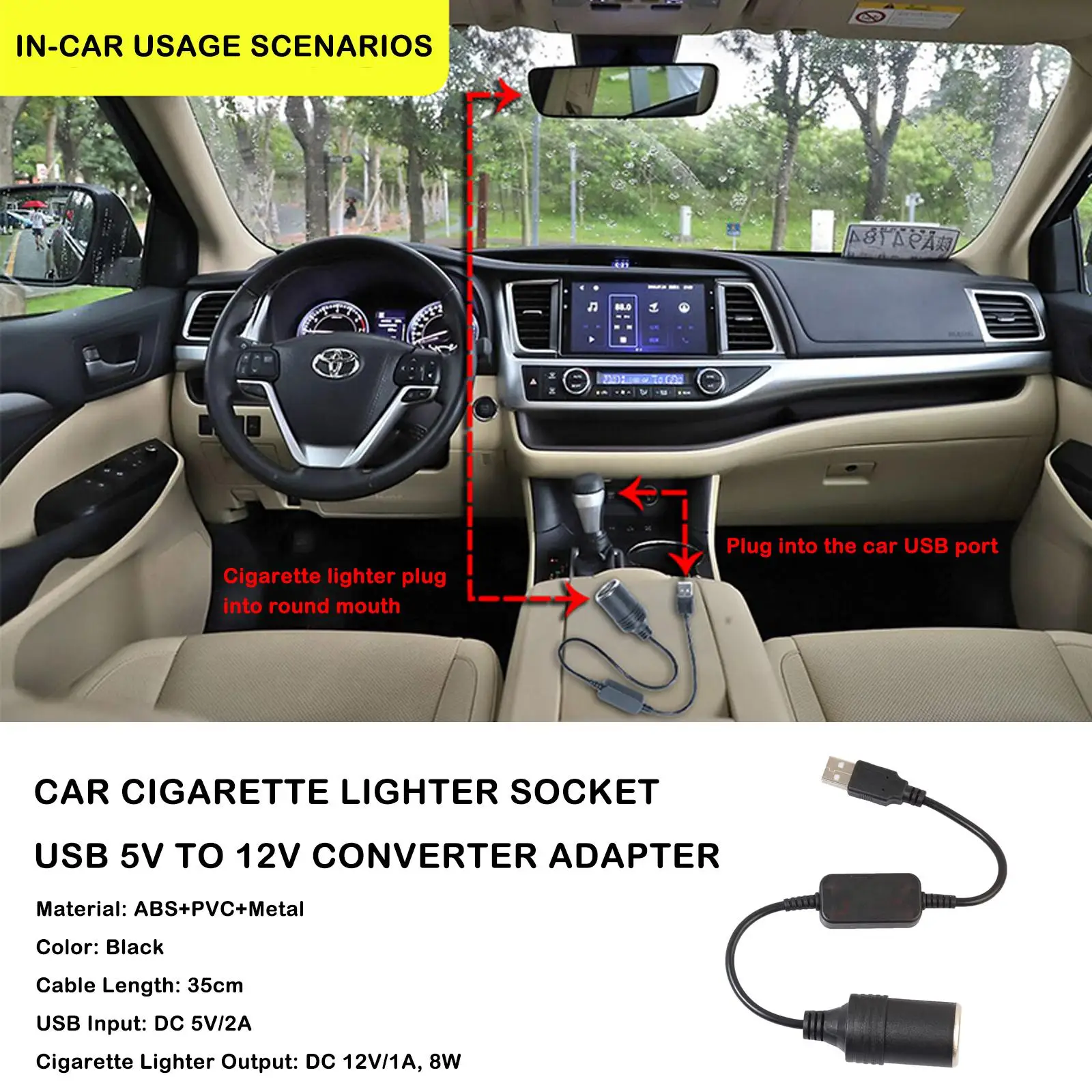       ȯ  ̺,  ڵ ׼ B7K4, 5V 2A USB DC  12V 60W, 1 