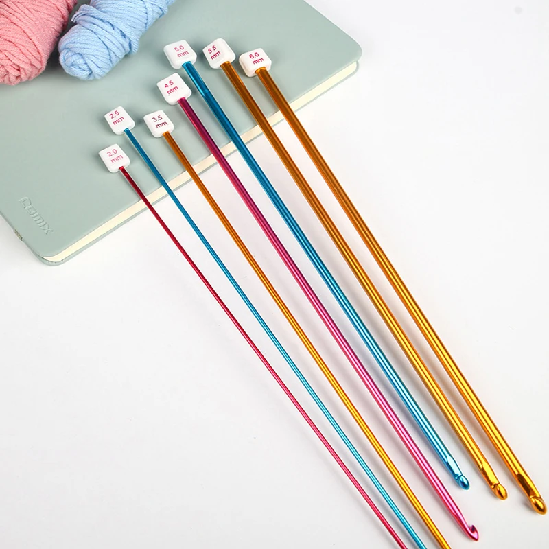 Tunisian Crochet Hooks Set 2-8 mm Aluminum Afghan Crochet Hooks