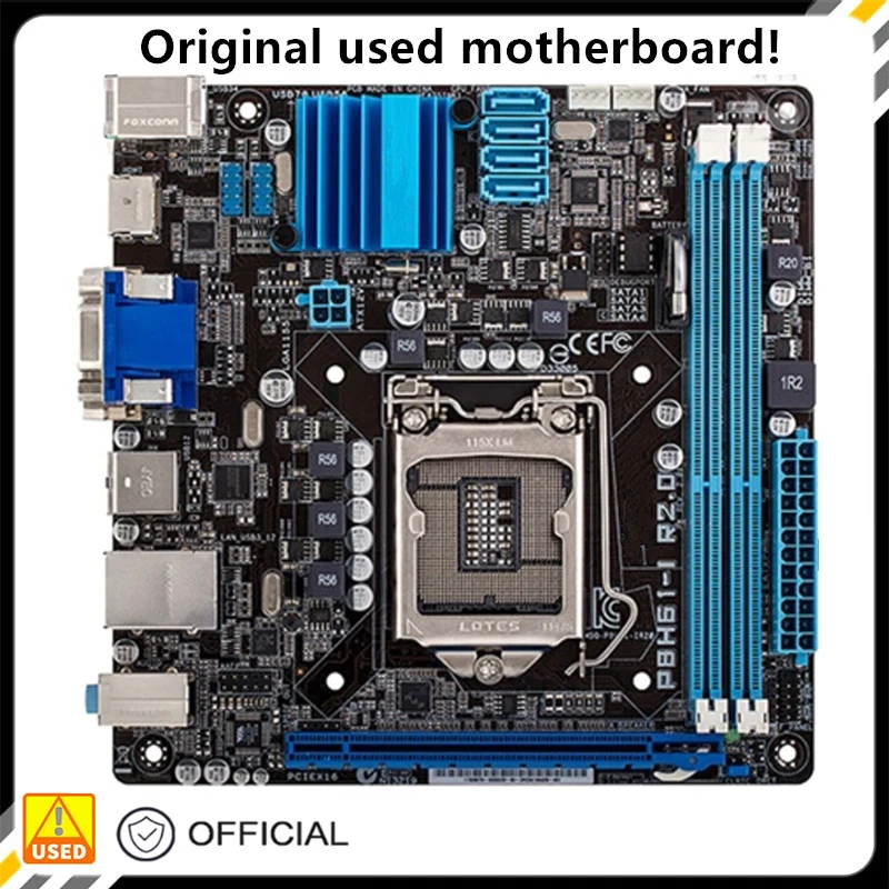

H61 P8H61-I R2.0 H61M P8H61 Used Desktop Board H61 Slot LGA1155 DDR3 Motherboard SATA2 USB2.0 Support I3 I5 I7