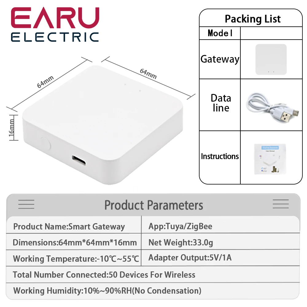 Tuya ZigBee 3.0 Gateway Hub Smart Home Wireless Bridge Smart Life APP Remote Control Automation Device Works with Alexa Google zigbee gateway smart gateway