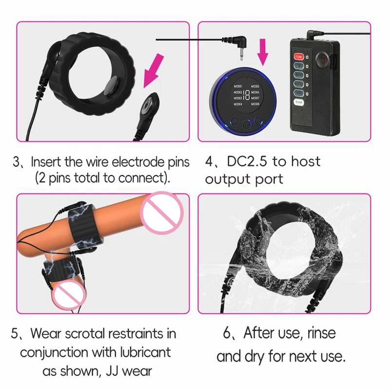 Remote Control Electric Shock Cock Ring Scrotal Penis Stimulator Restraint Sex Toys Persistent Training Punishment Tool Sm Men