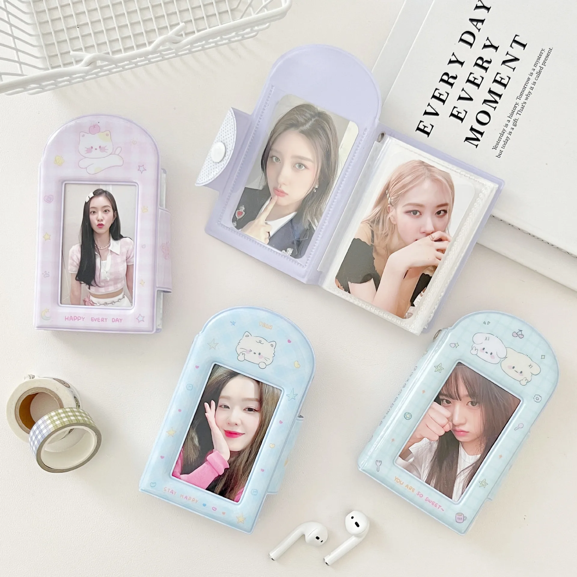 인스타그램 미니멀리스트 리틀 개와 고양이 보관, 작은 사진 앨범, 카드 팩, 3 인치