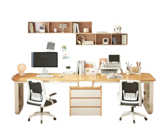 

Two person desktop long computer desk, work table, simple modern and simple office and home writing desk