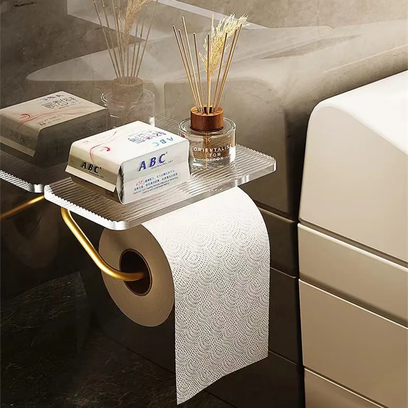 

Toilet Paper Holder Acrylic and Aluminum Alloy Material European Royal Noble Waterproof Towel Paper Holder Bathroom Accessories