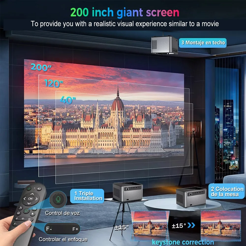 Mini Projector X3 4K 1280x720P Android Wifi LED Video Home Theater Cinema Phone Games Proyector Movie upgrated HY350pro