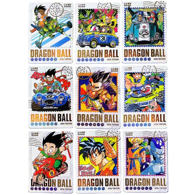 

9pcs/set Dragon Ball Son Goku Kakarotto Refraction Flashcards Animation Characters Anime Classics Game Collection Cards Toy