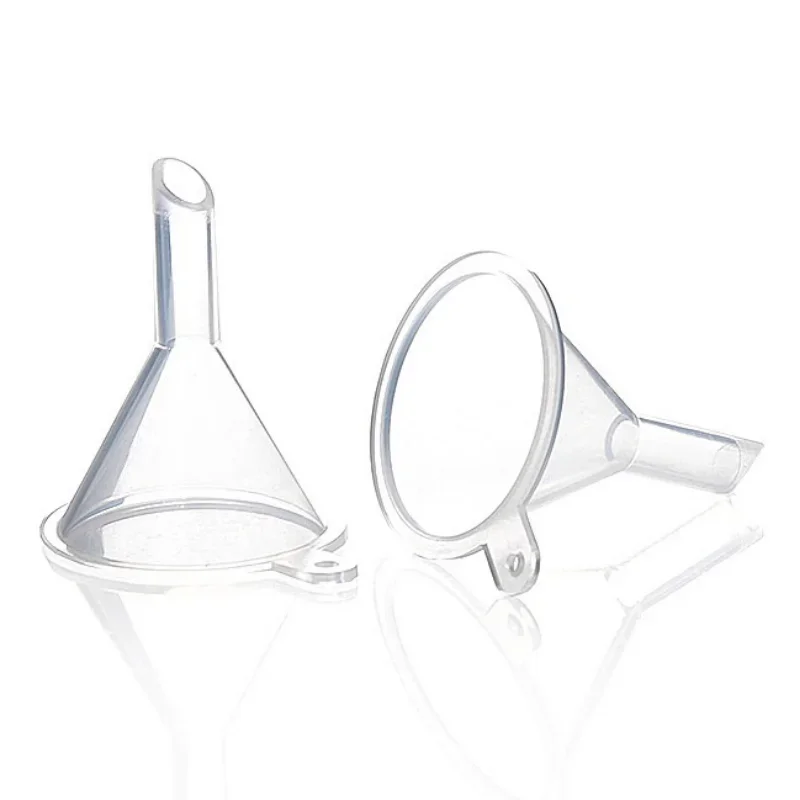 Plastic Filter Funnel 10Pcs/set Transparent Mini Funnels Cosmetics Subpackage Funnels Perfume Diffuser Bottle Liquid Oil Lab Tools Plastic