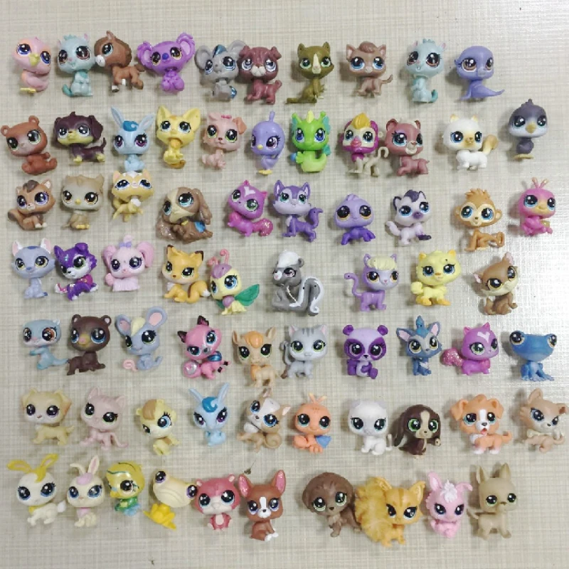 

Genuine Bulk Animal Cute Little Pet Shop To Q Zoo Cat and Dog Cute Cartoon Figure Ornaments Accessories Collection Toy Gifts