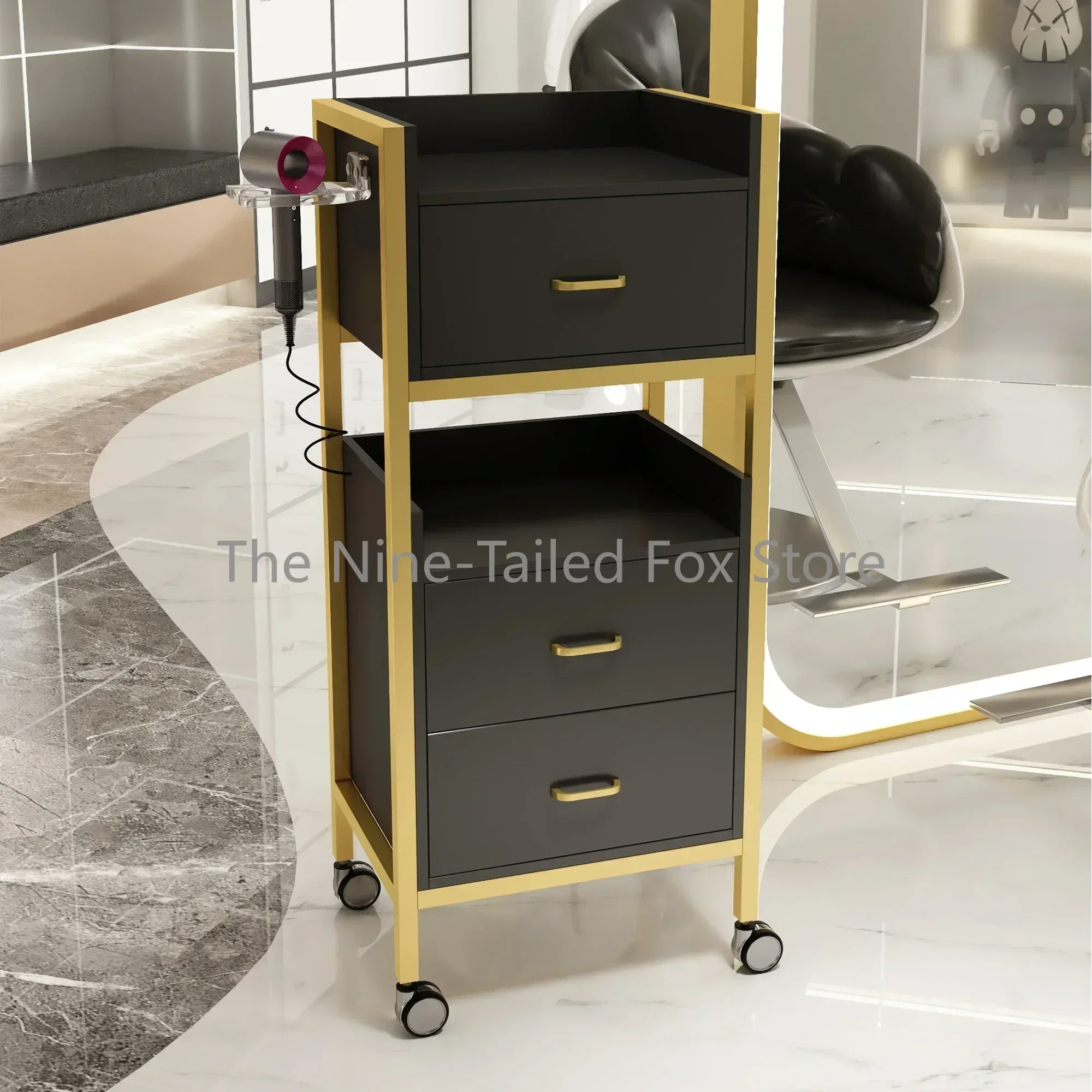 Multi Layer Storage Trolley Beauty Salon Tray Auxiliary Car Wheels Cleaning Cart Professional Furniture Hairdresser Aesthetic Carrello Reception Barber