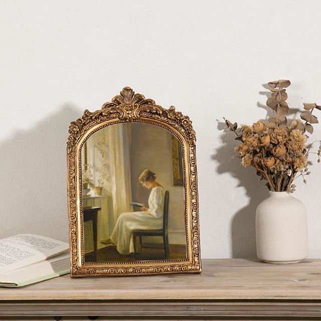 Cornice per foto in oro antico portafoto da parete Desktop decorato in  rilievo per ufficio di