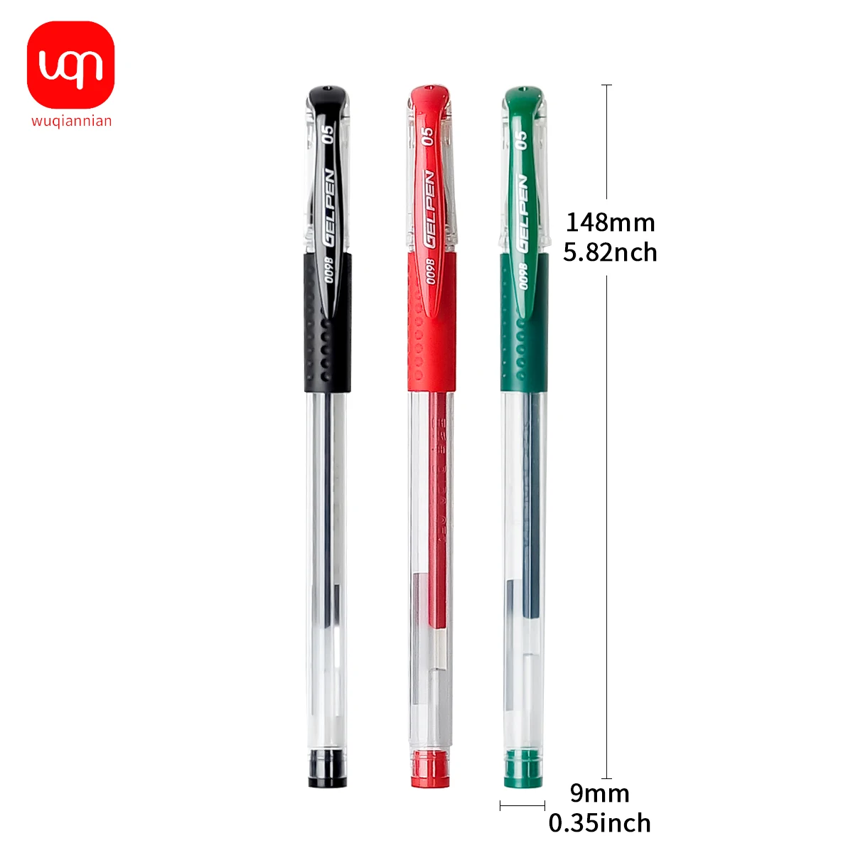 3/6/12pcs simple gel pen set 0.5mm  black, blue and red, and ink lasting smooth writing ideal for school and office stationery 2
