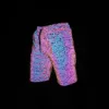Rainbow Color Hip Hop Reflective Shorts Mens Outdoor Sports Casual Shiny Short Pants Night Reflect Light Bermuda Masculina 3