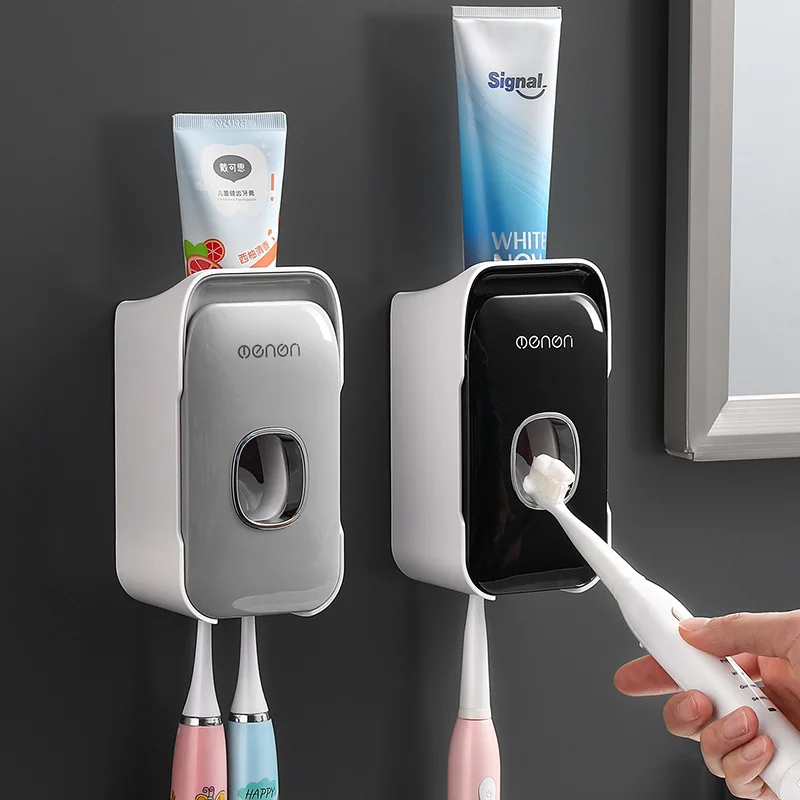 Toothpaste Squeezer Fully Automatic Wall-Mounted Toothpaste Toothbrush Storage Rack