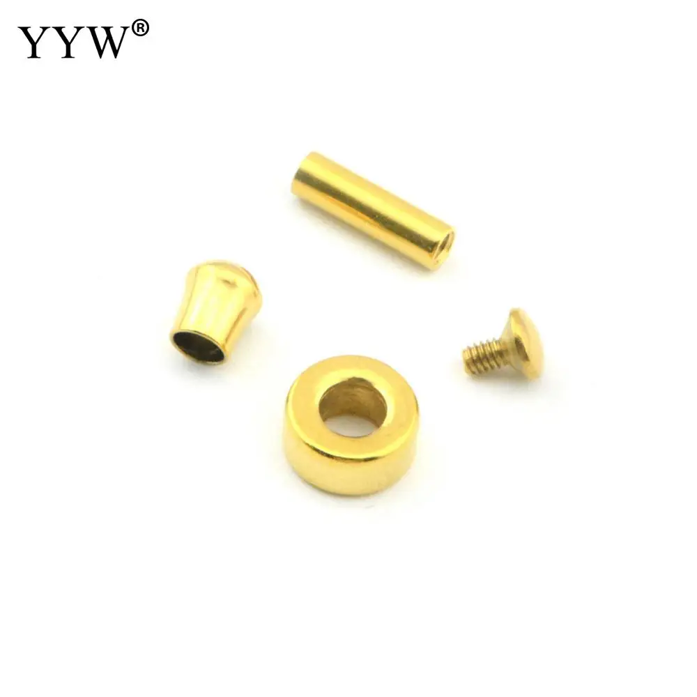 10Sets/Lot Stainless Steel Clasp For Necklace Bracelet Making Stainless Steel 4 Pieces Sets Connector Clasp Crimp End Clasp