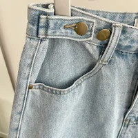 New 2024 Summer Denim Shorts For Women High Waist Sky Blue Color Wide Leg Loose Buttons Streetwear Loose Jean Shorts Women - Image 6