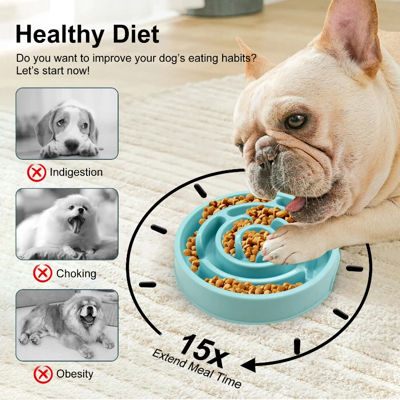 Non-Slip Slow Feeder Dog Bowl 2