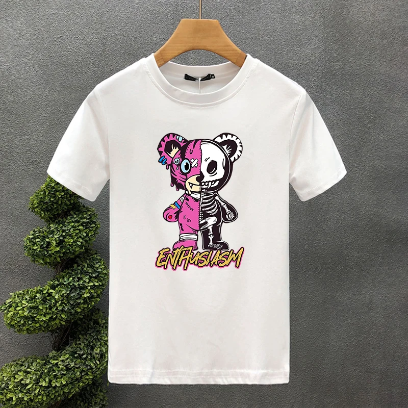 T-shirt con stampa robot bear per uomo e donna in cotone_voghion.com
