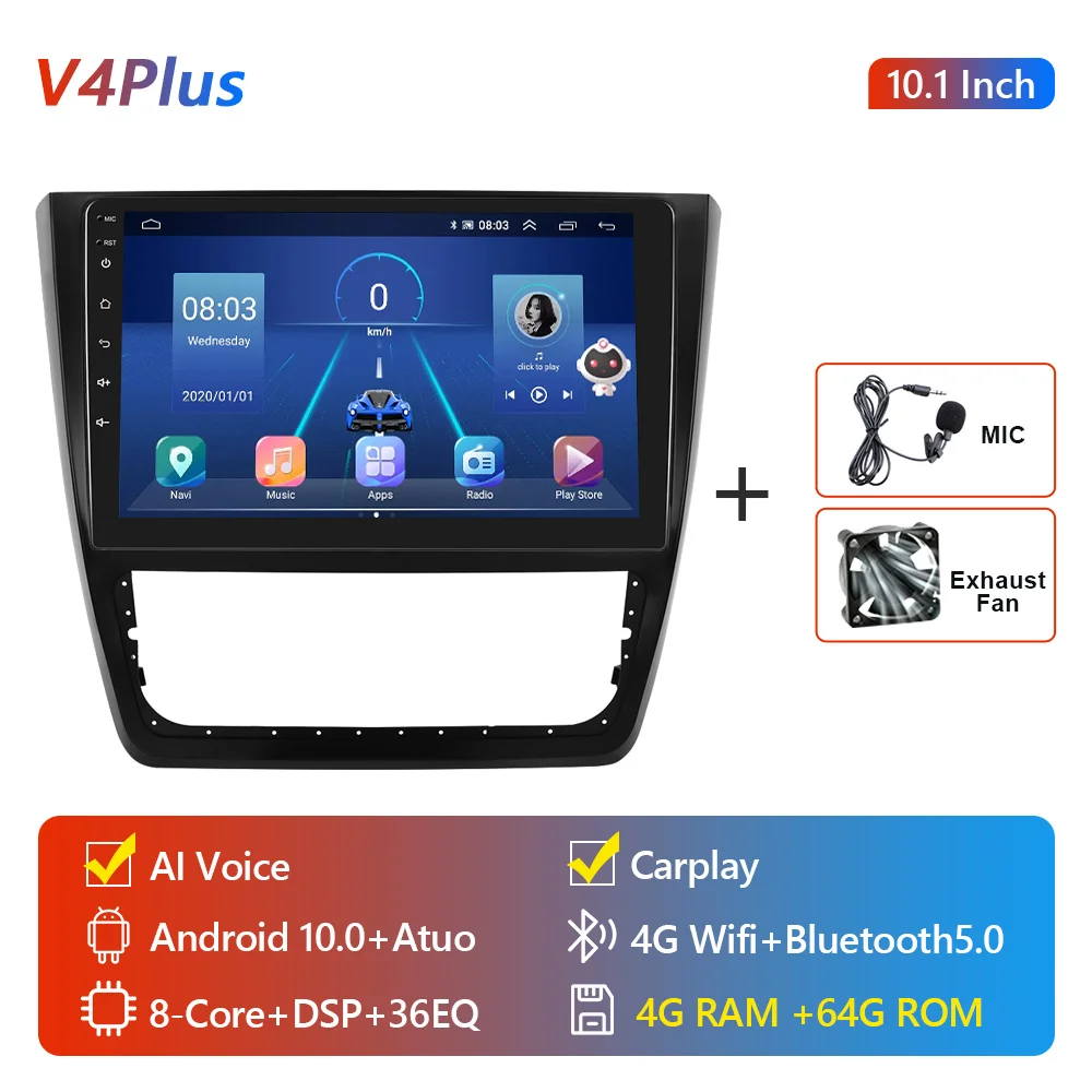 car video player system OiLiehu 2din Android 10 4G DSP CarPlay Auto Car Radio For Skoda Yeti 2014 Multimidia Video Player Navigation GPS Wifi 2 din dvd car video player android Car Multimedia Players