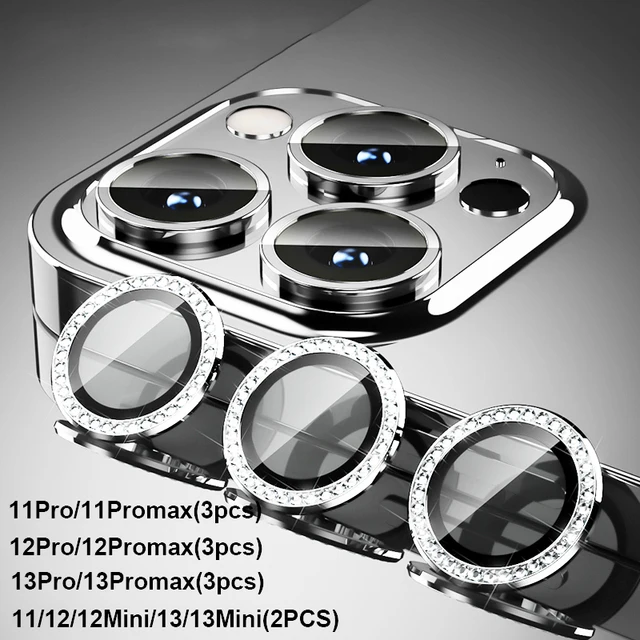 Diamond Glitter Camera Lens Protector with Tempered Glass and Metal Ring