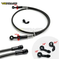Stainless Steel Braided Motorcycle Brake Hose with 360° Rotatable Banjo (900MM)