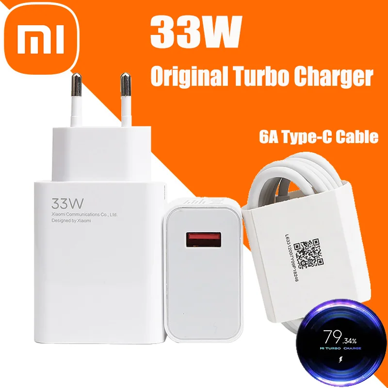 Xiaomi 33W Fast Turbo Charger with 6A Type-C Cable