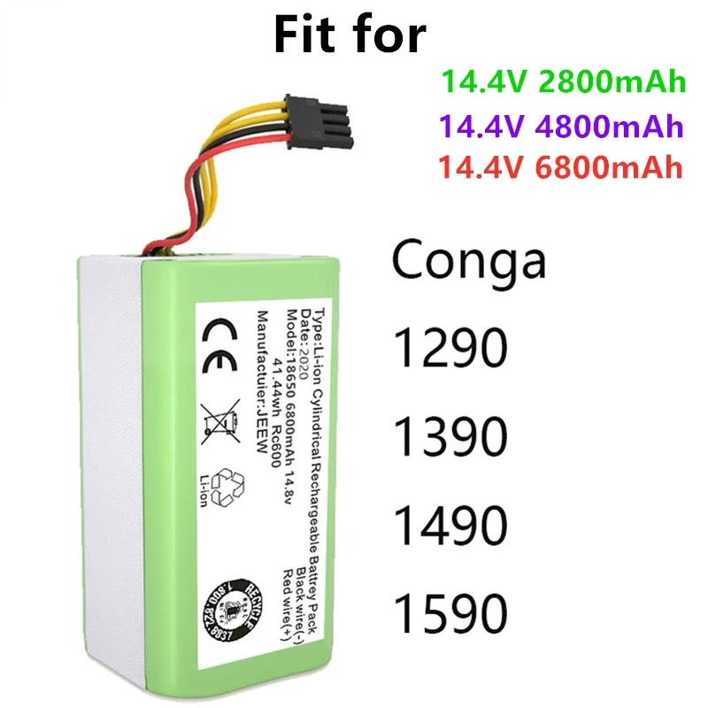 

100% neue 14,4 v 6800mAh Li-Ion Akku für Cecotec Conga 1290 1390 1490 1590 Staubsauger Genio deluxe 370 gutrend echo 520